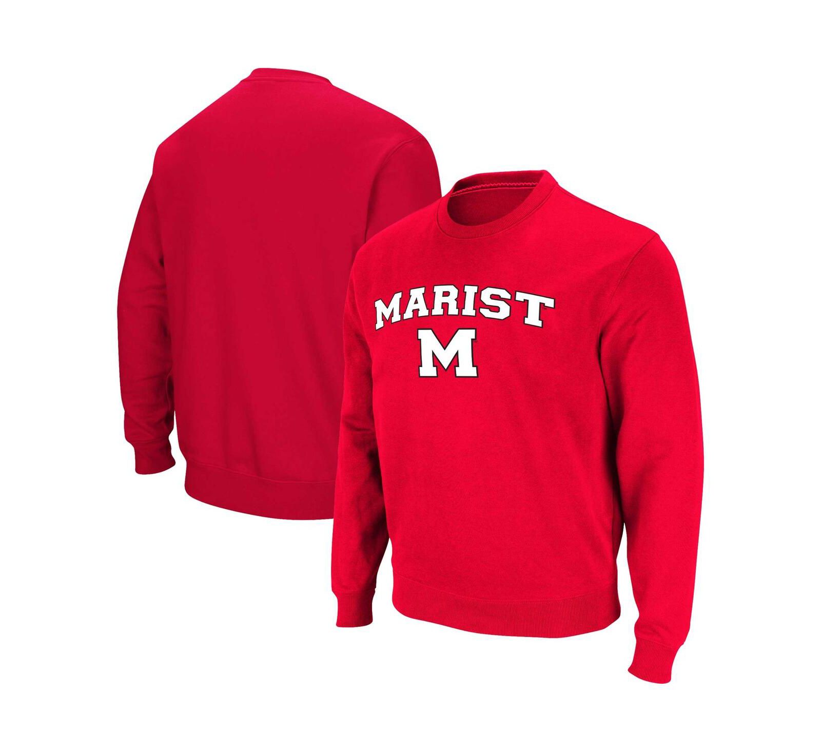 Мужская толстовка Colosseum Red Marist Red Foxes Arch Over Logo Pullover