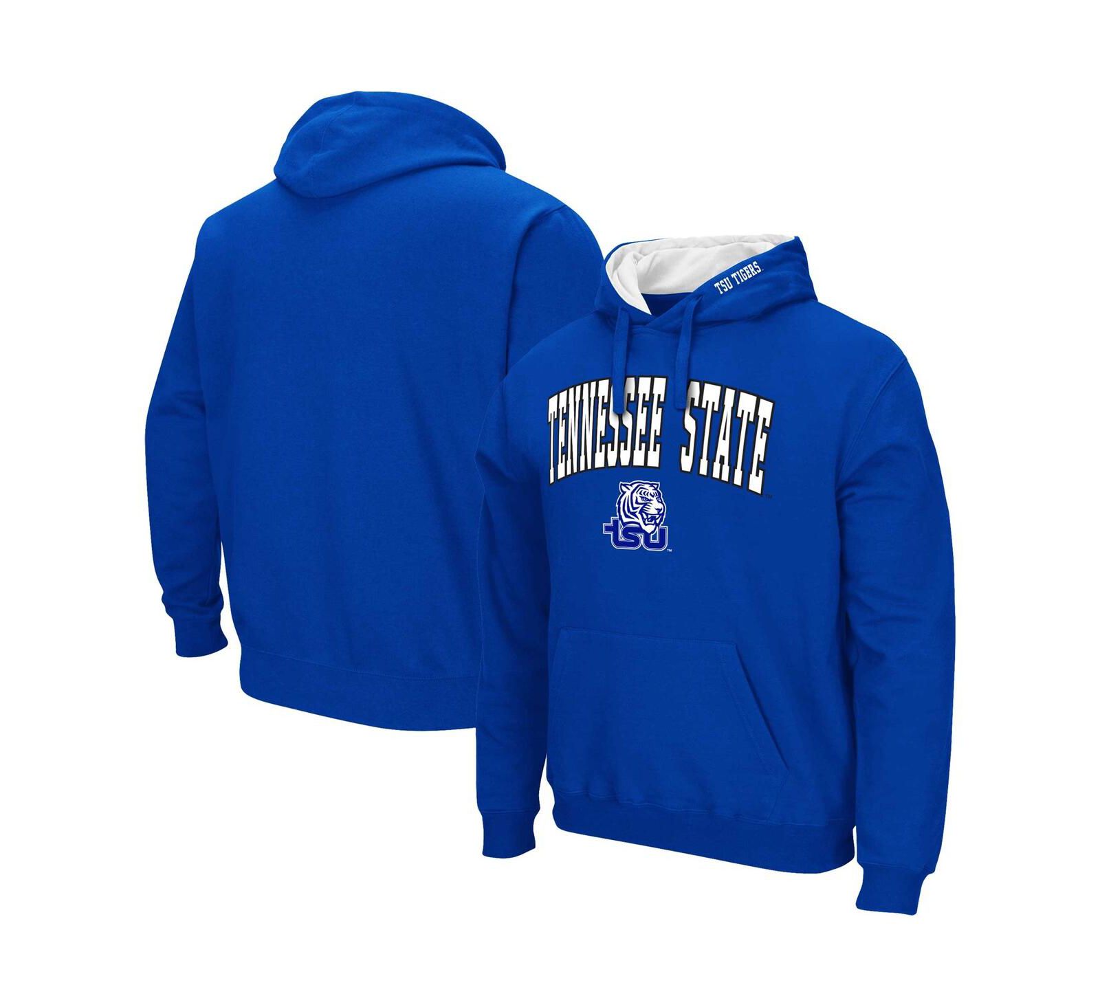 Men's Colosseum Royal Tennessee State Tigers Arch & Logo Pullover Hoodie