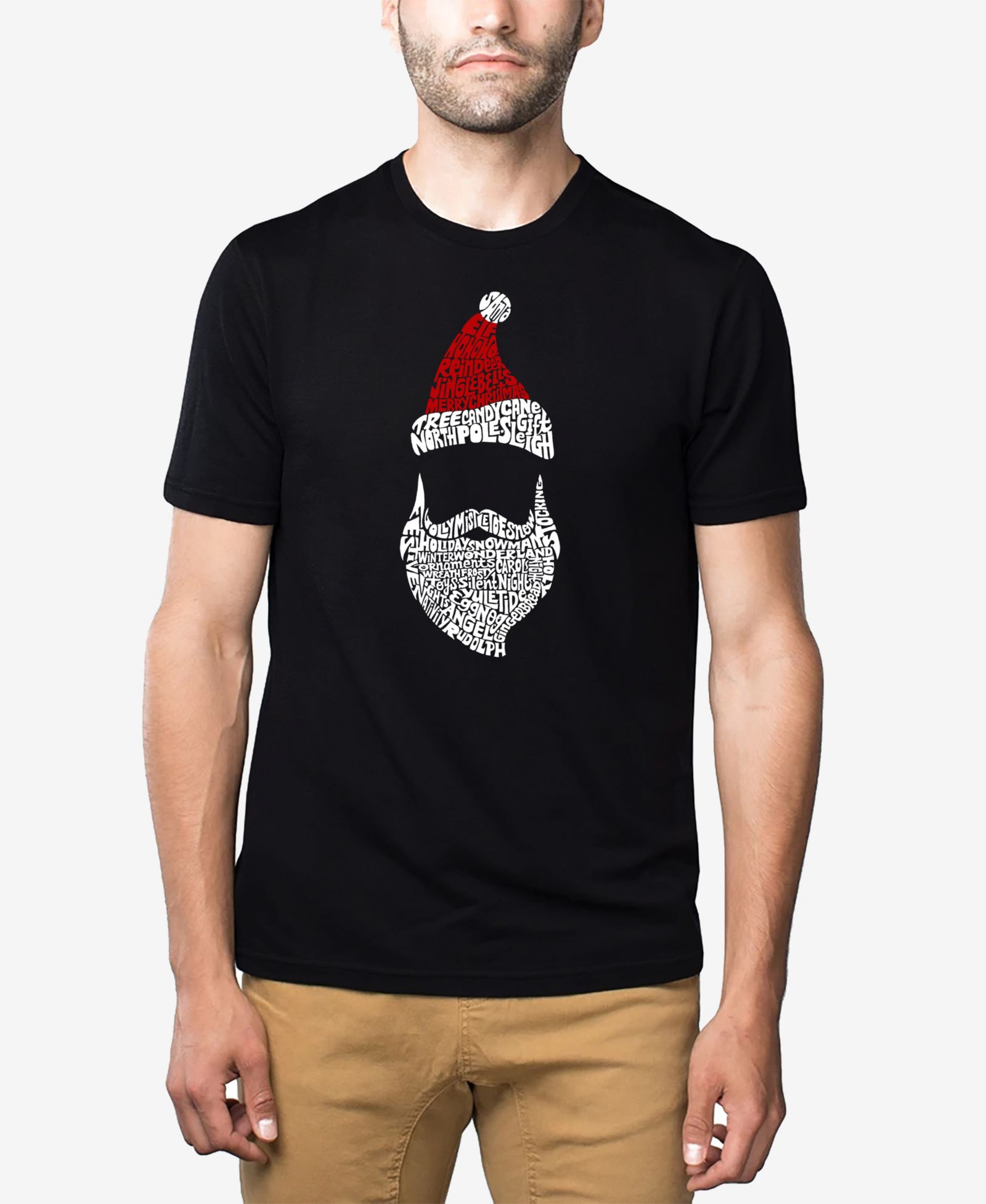 Мужская футболка LA Pop Art Premium Blend Santa Claus Word Art
