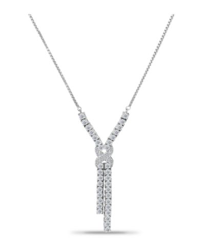 Macy's Cubic Zirconia Infinity Frontal Drop Adjustable Necklace (6.6 ct. t.w.) in 18K Sterling Silver or Sterling Silver
