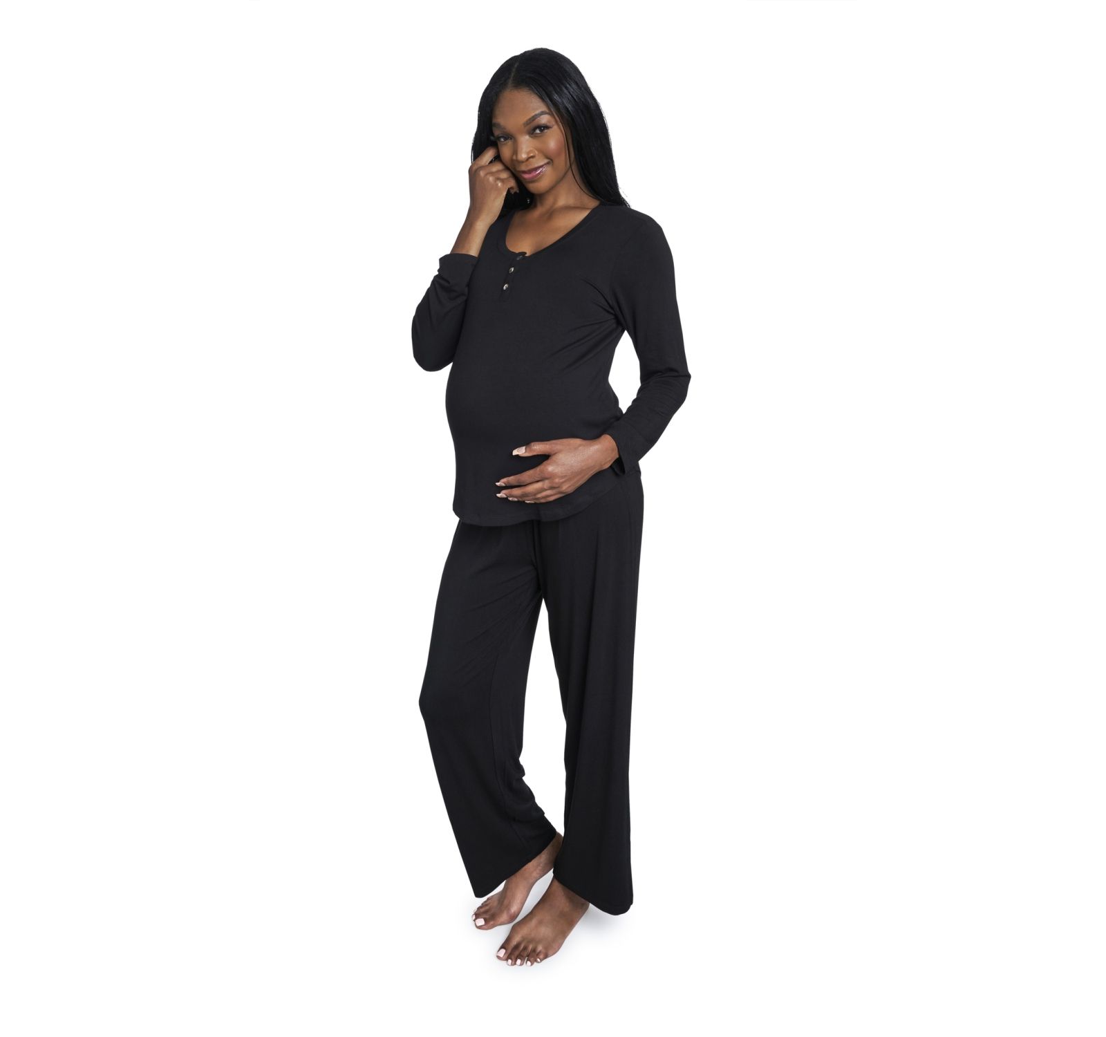 Everly Grey Maternity Laina Top & Pants /Nursing Pajama Set
