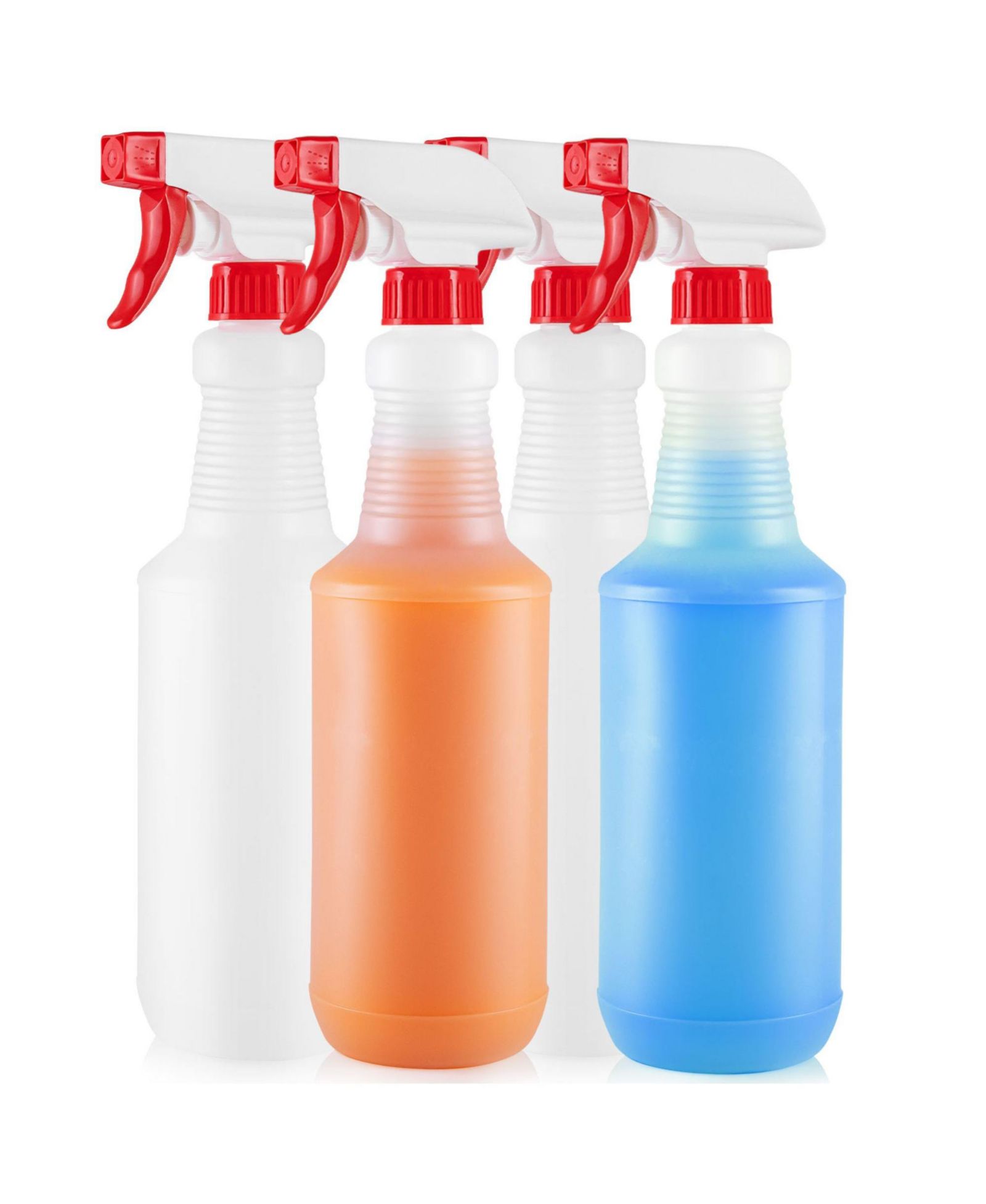 Zulay Kitchen Heavy Duty Cleaning Spray Bottle Set with Adjustable Nozzle & Spring Loaded Trigger (4 Pack, 16oz)