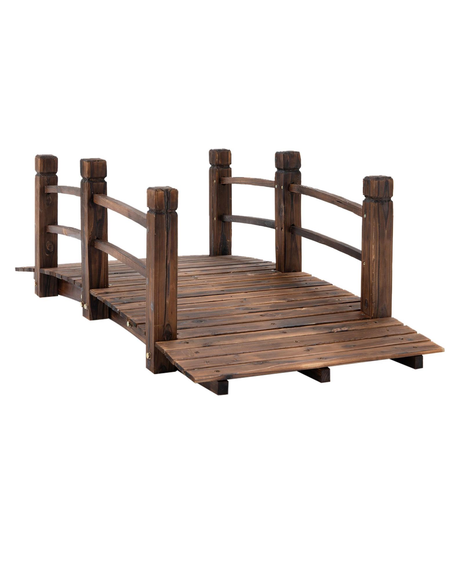 Outsunny Садовый мостик 5ft Wooden Arc с перилами, Carbon