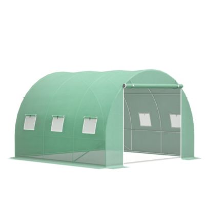 Outsunny Large 10' x 10' house, Hoop Hot House, Zipper Door,