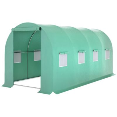 Outsunny Large 15' x 7' house, Hoop Hot House, Zipper Door,