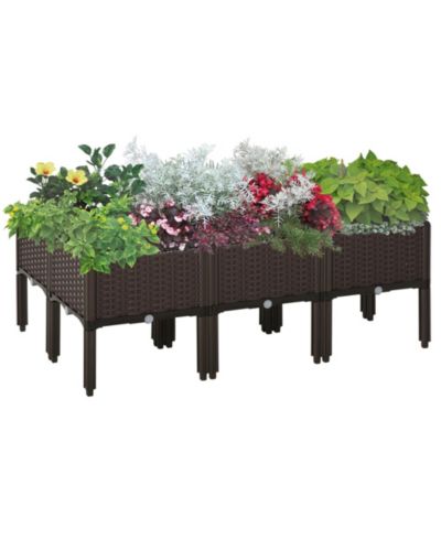 Набор приподнятых садовых грядок Outsunny из 6 предметов, 15.75" L x 15.75" W x 17.3" H