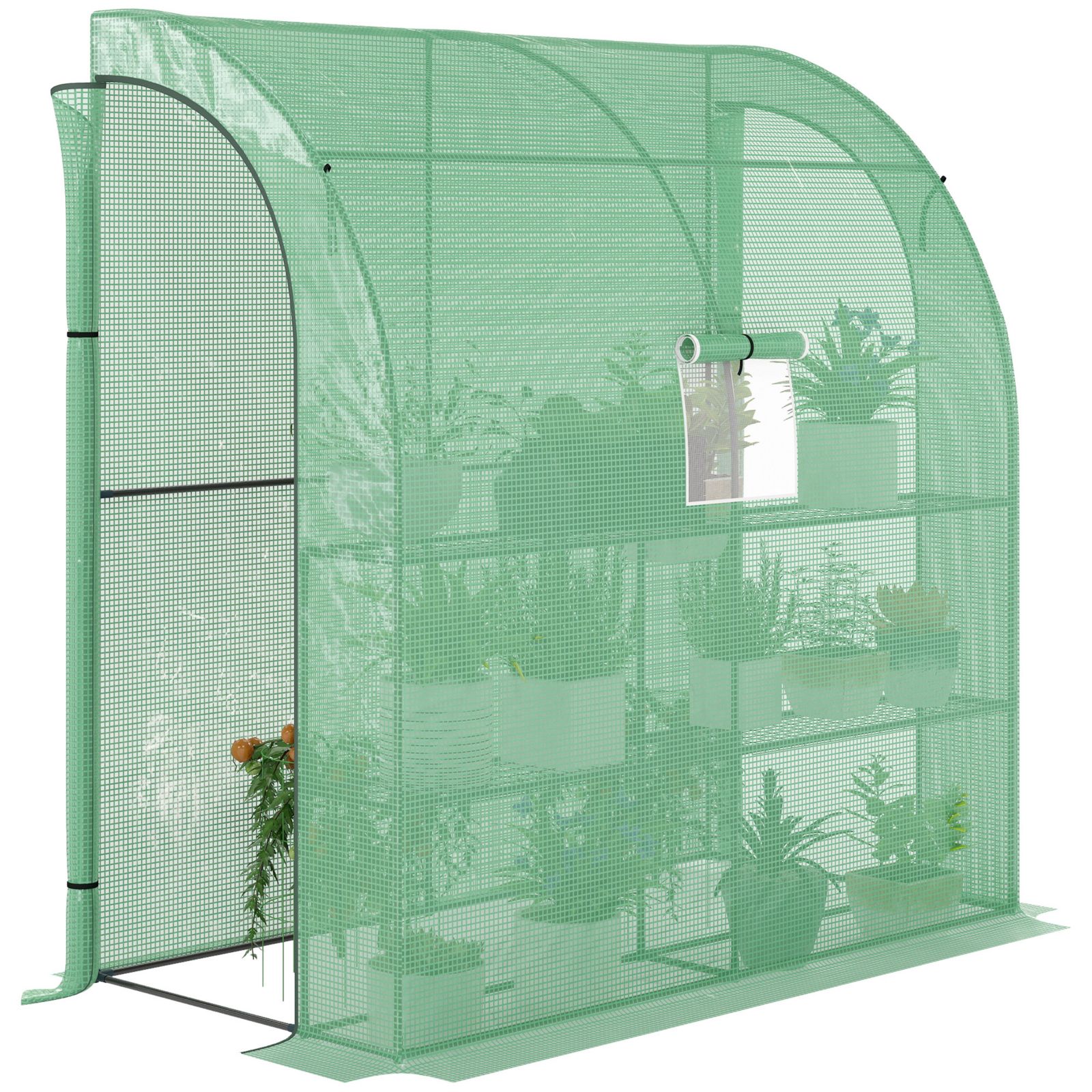 Садовый домик для растений Outsunny 7' x 3' x 7' с окном