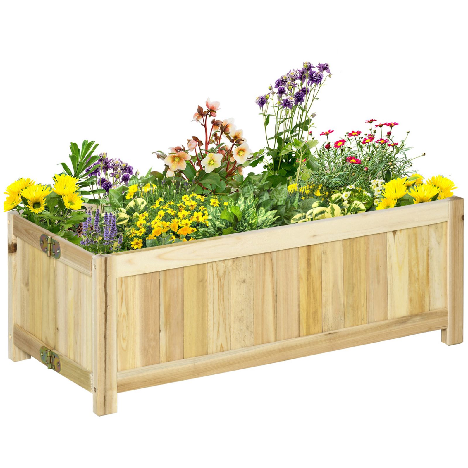 Outsunny Foldable Raised Garden Bed Elevated Planter Flower Planting Box