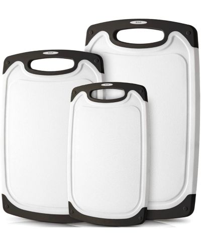 Zulay Kitchen 3 Piece Set Non-Slip Kitchen Cutting Boards with Juice Groove - Cutting Board Set