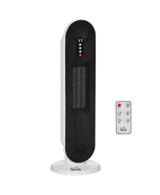Portable Oscillating Ceramic Space Heater w/Remote & Anti-Tip, White