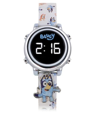 Bluey Unisex White Silicone Strap LED Touchscreen Watch