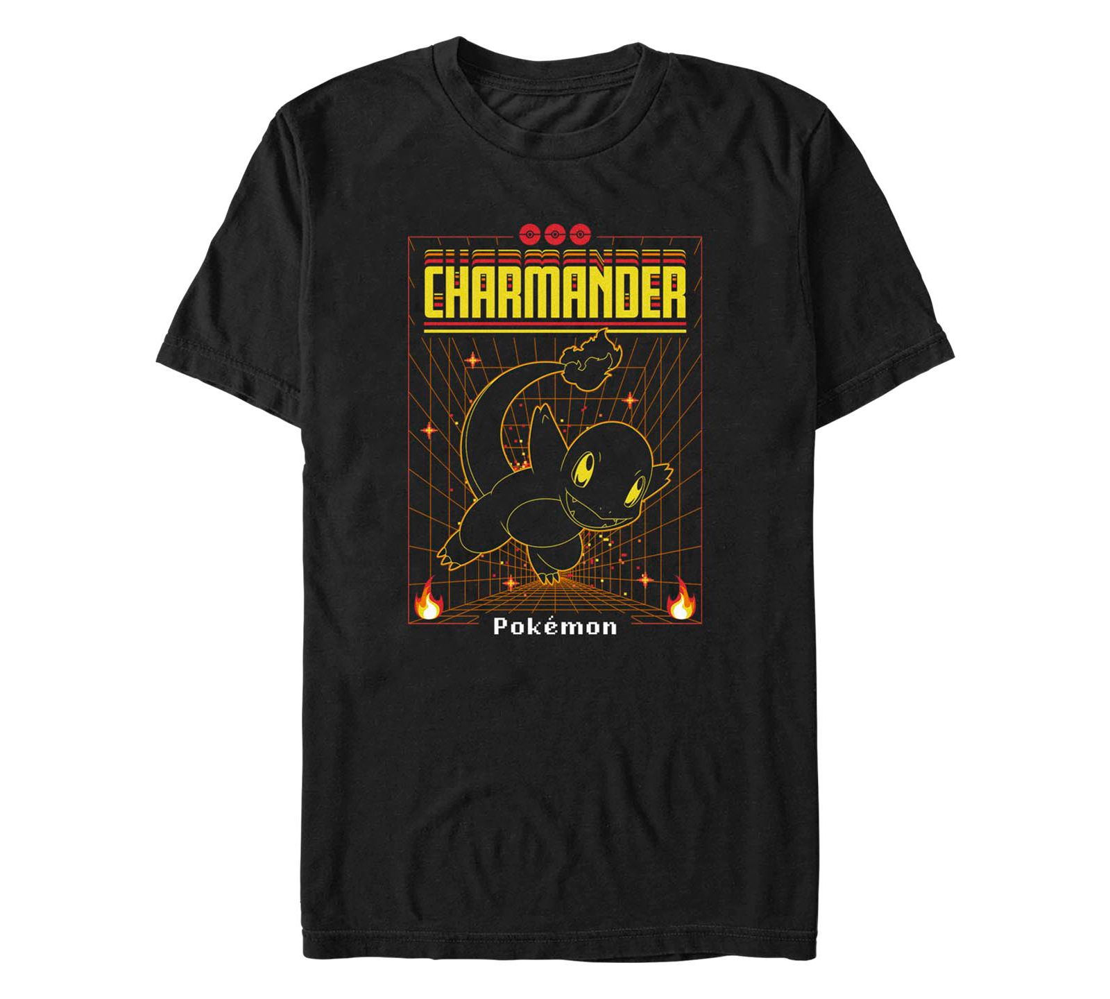 Fifth Sun Men's Charmander Grid Short Sleeve T-shirt