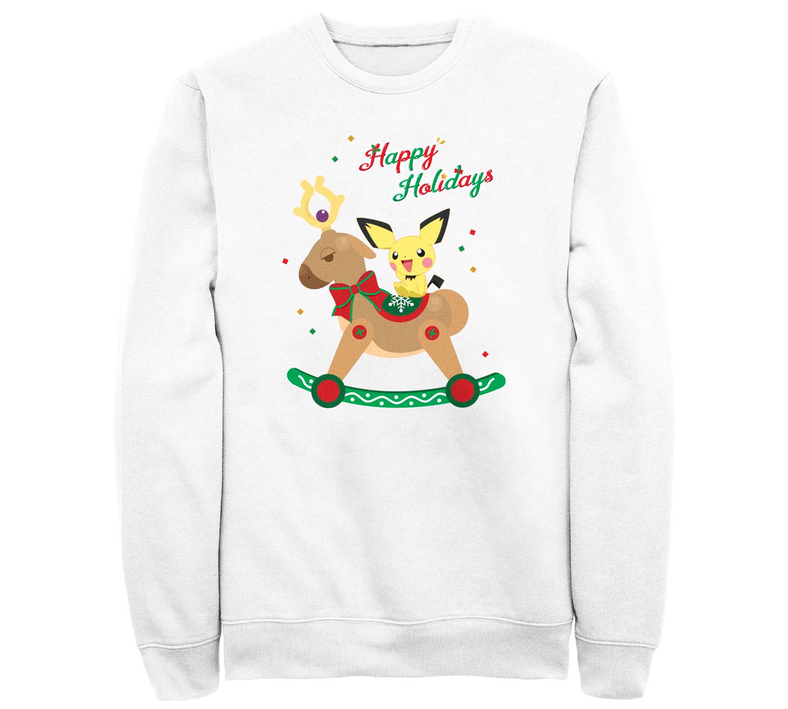 Fifth Sun Men's Rockin Reindeer Crew Fleece Pullover Sweatshirt