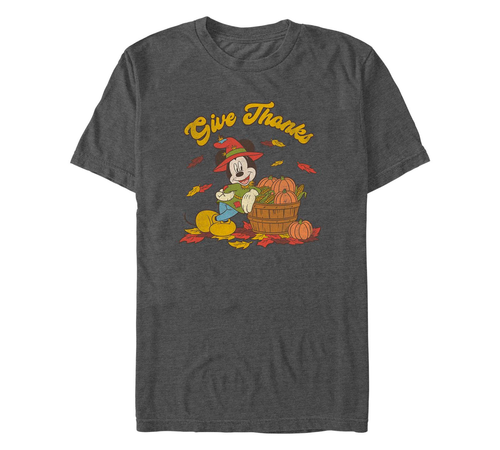 Fifth Sun Men's Mickey Classic Thankful Mouse Short Sleeves T-shirt
