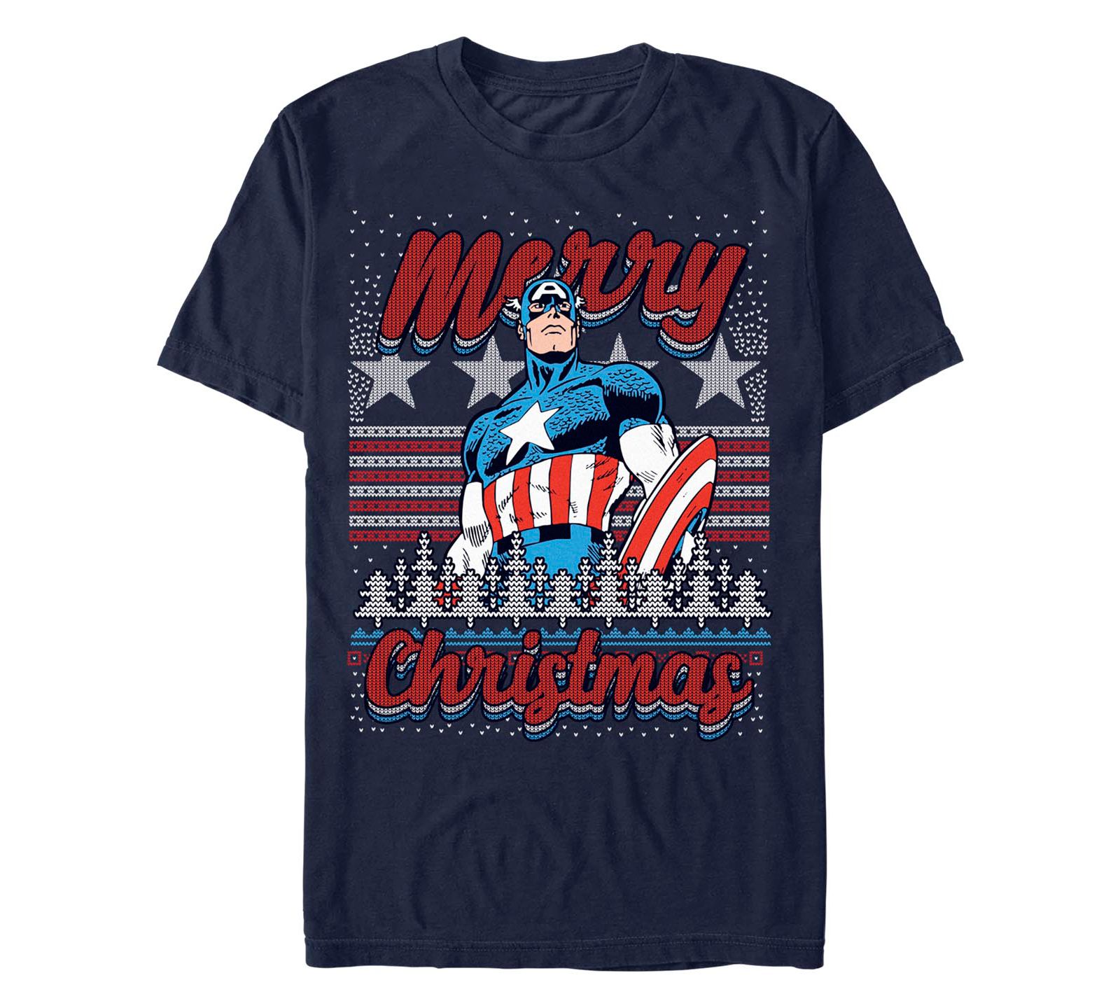 Мужская футболка Fifth Sun Marvel Comics Retro Merica Christmas Short Sleeves