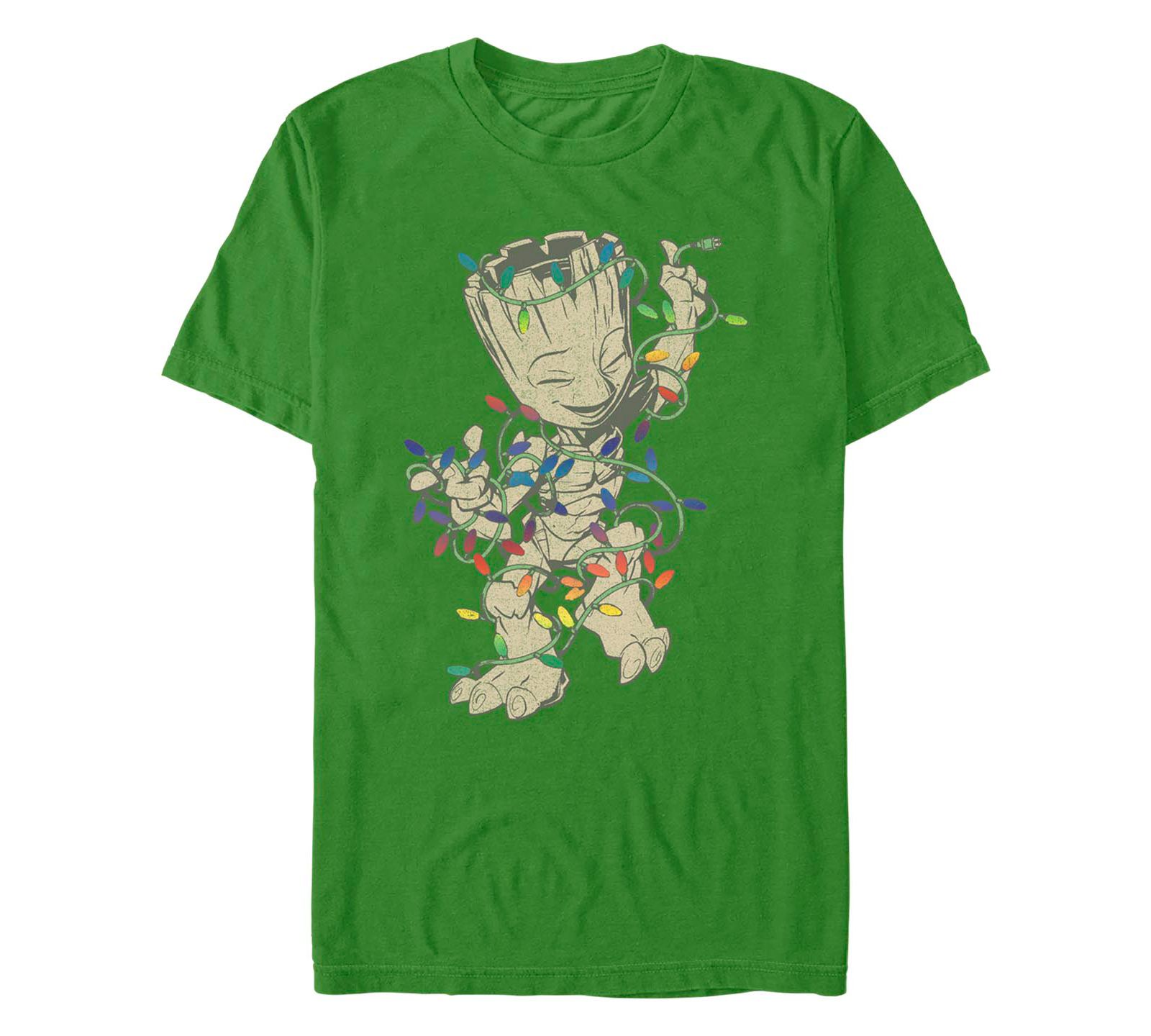 Fifth Sun Men's Guardians of the Galaxy Classic Jingle Groot Simplified Short Sleeves T-shirt