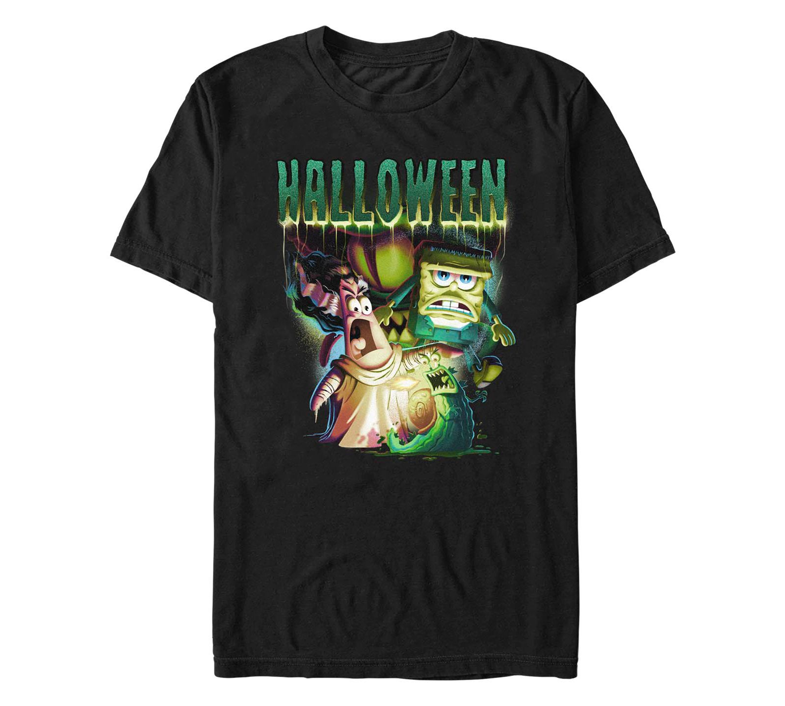 Fifth Sun Men's SpongeBob SquarePants Shock Halloween Short Sleeves T-shirt