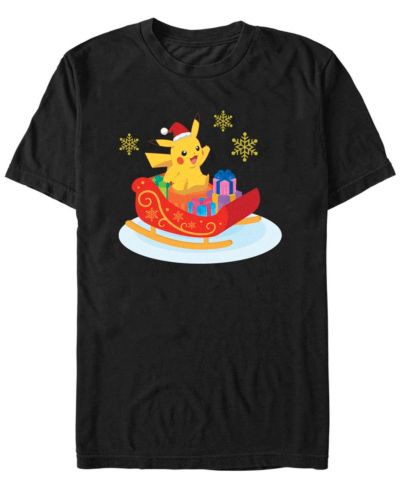 Fifth Sun Men's Pokemon Christmas Ride Short Sleeves T-shirt