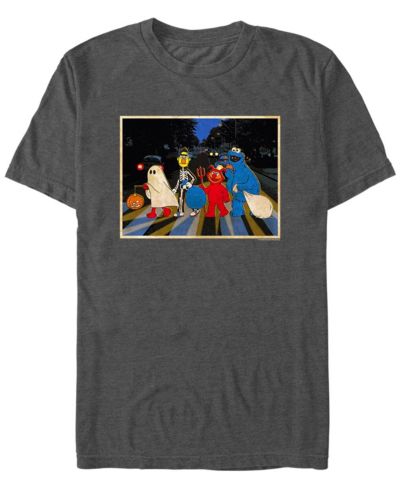 Fifth Sun Men's Sesame Street Crew Treating Short Sleeves T-shirt