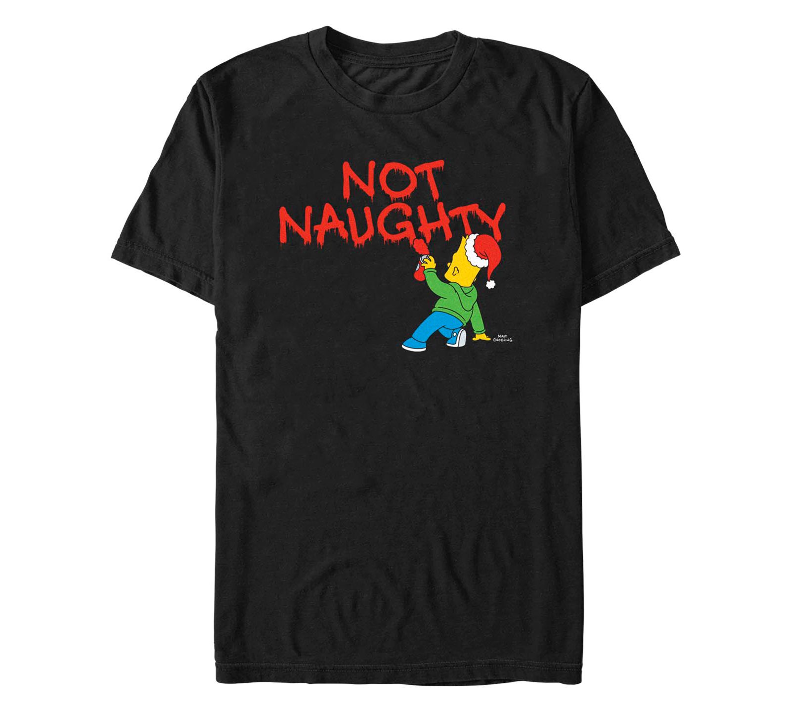 Fifth Sun Men's The Simpsons Not Naughty from Bart Short Sleeves T-shirt