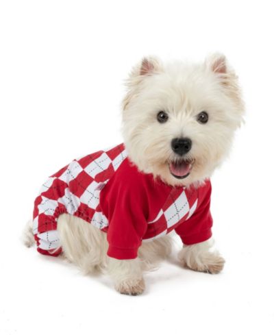 Праздничная пижама Leveret Dog Cotton Argyle Holiday