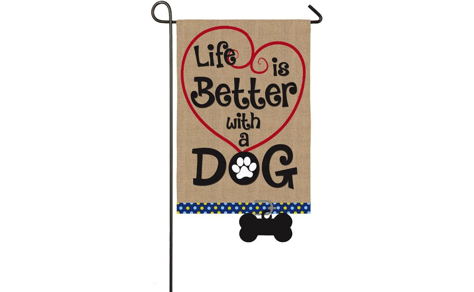 Садовый флаг Evergreen Flag Life is Better with Dog