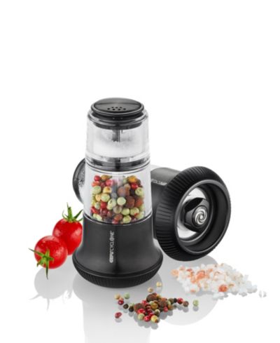 GEFU Stainless Steel With Ceramic Grinder Black Finish Small Pepper Mill with Salt Shaker