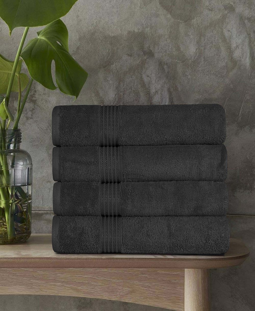 Superior Solid Quick Drying 100% Egyptian Cotton 4-Pc Bath Towel Set