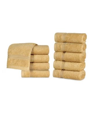 Superior Solid Quick Drying 100% Egyptian Cotton 10-Pc Washcloth Set