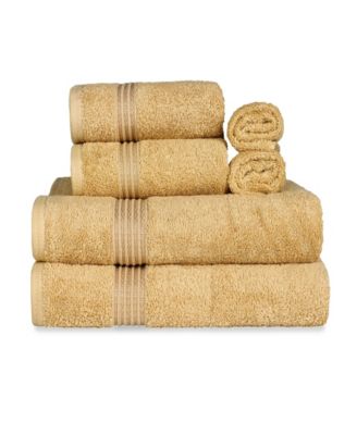 Superior Solid Quick Drying Egyptian Cotton 6 Piece Bath Towel Set