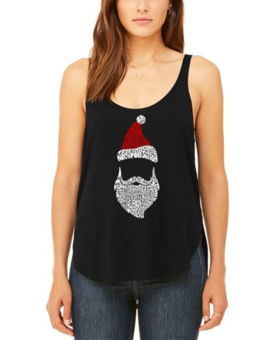 LA Pop Art Women's Santa Claus Premium Word Art Flowy Tank Top