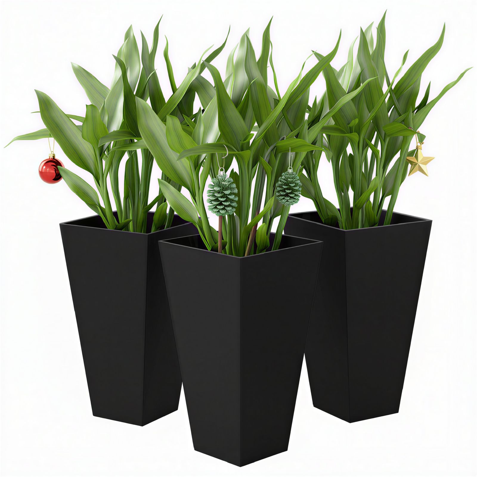 Набор пластиковых цветочных горшков Outsunny 28" Tall, 3 шт., для улицы и дома