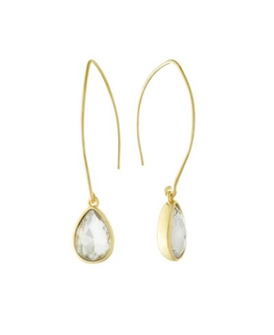 Серьги Macy's Crystal Wire Drop, серебряное напыление на латуни или 14K Gold Over Fine Silver Plated Brass