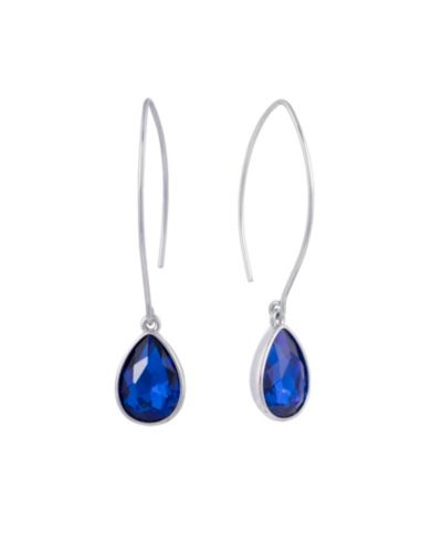 Серьги Macy's Crystal Wire Drop, серебряное напыление на латуни или 14K Gold Over Fine Silver Plated Brass