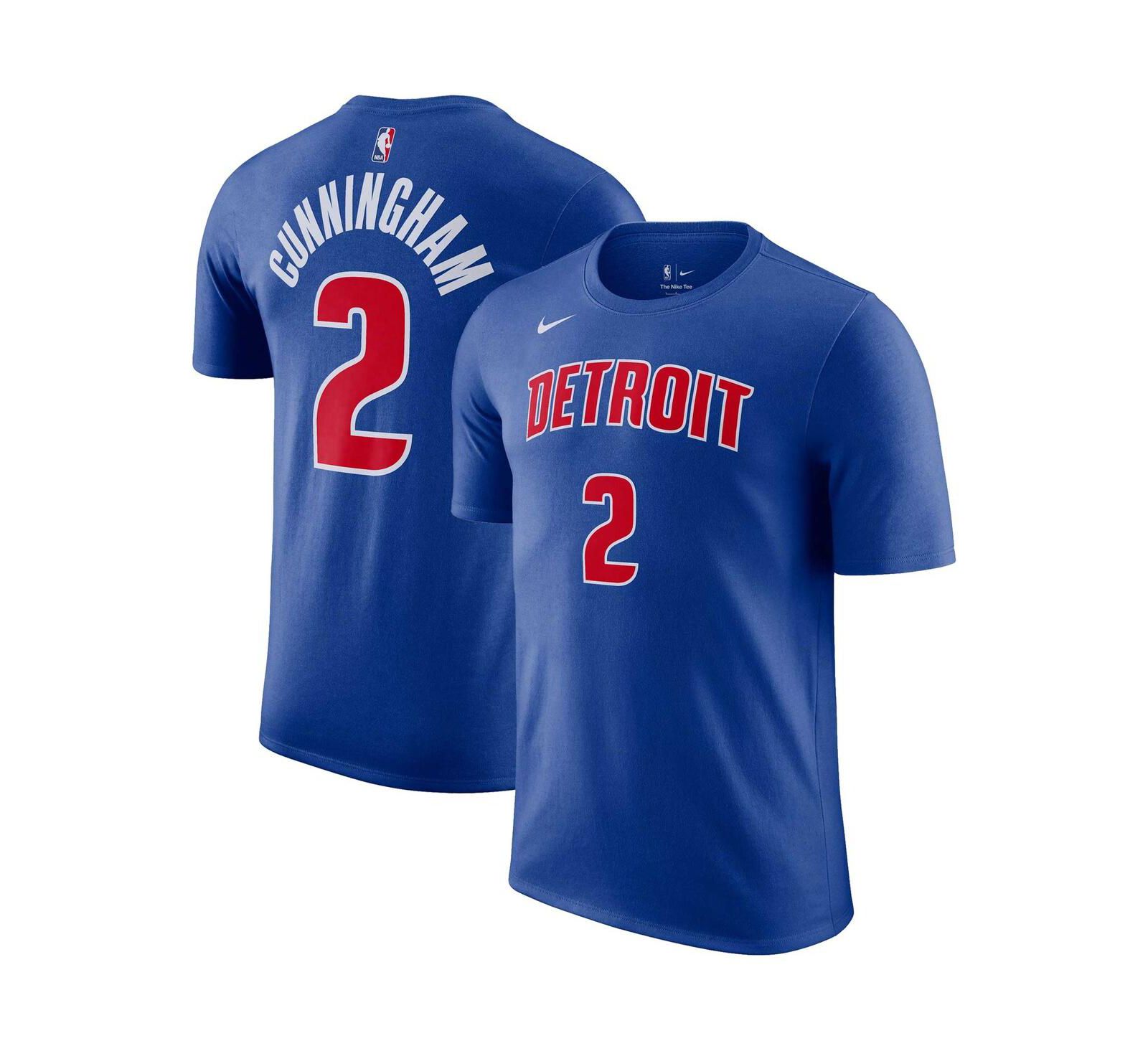 Мужская футболка Nike Cade Cunningham Blue Detroit Pistons Icon 2022/23 Name and Number Performance