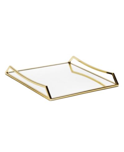 Декоративный зеркальный поднос Classic Touch Square with Handles
