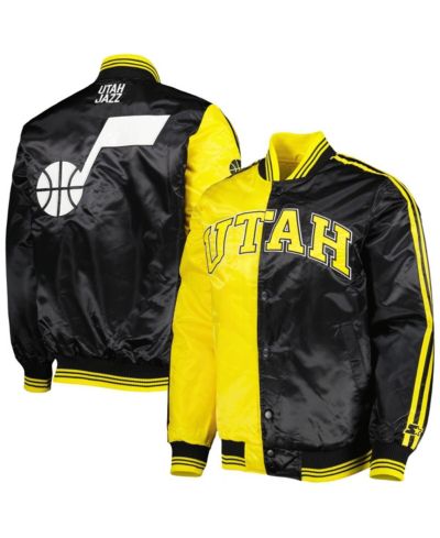 Мужская атласная куртка на кнопках Starter Utah Jazz Fast Break, золотой/черный