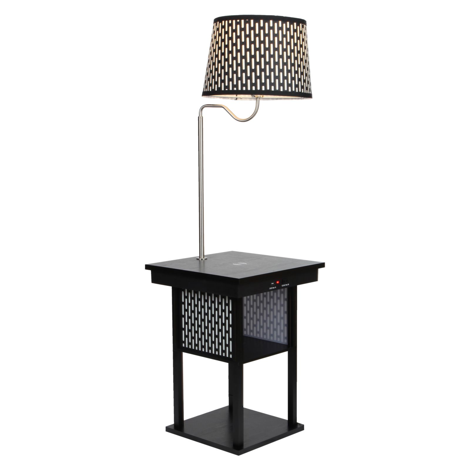 Madison 56" LED Table and Lamp Combo with USB Charging Port, Outlet, Wireless Charging Pad
