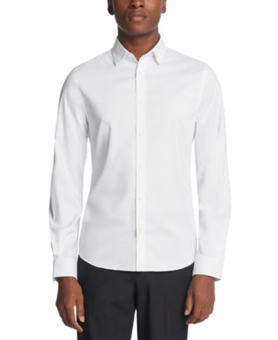 Michael Kors Мужская классическая рубашка Airsoft Slim Fit, без складок
