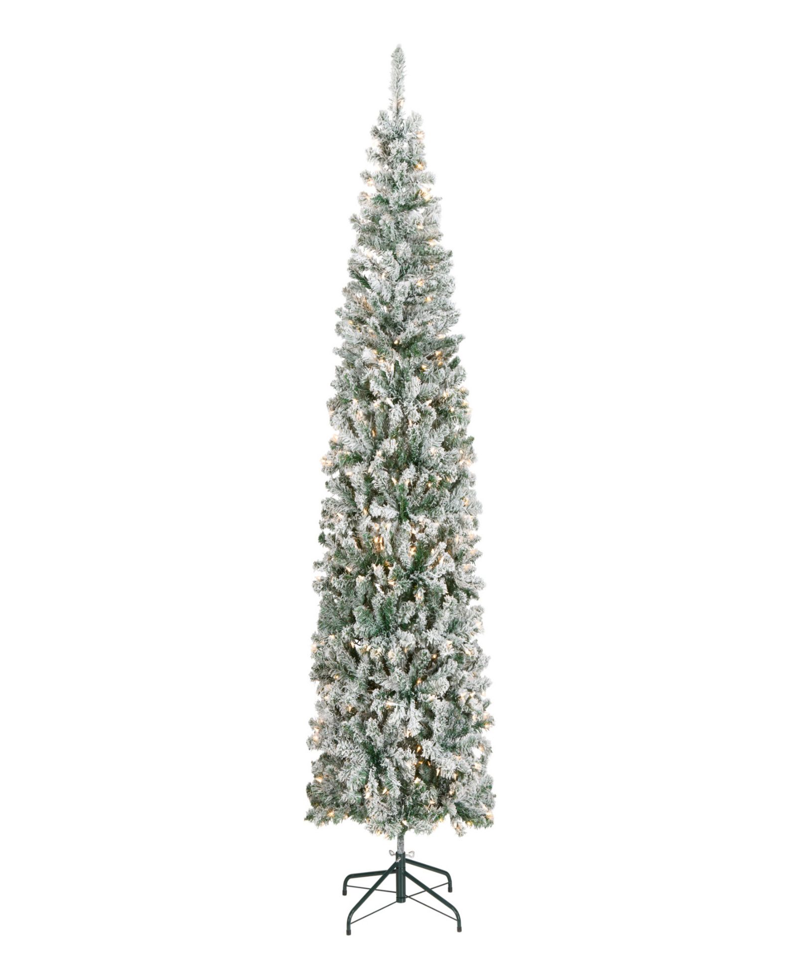 National Tree Company First Traditions 7.5' Acacia Pencil Slim Flocked Tree с прозрачными огнями