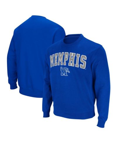 Мужская толстовка Colosseum Royal Memphis Tigers Arch & Logo Tackle Twill Pullover Sweatshirt