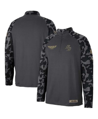Мужская куртка Colosseum Charcoal San Diego Toreros OHT Military-Inspired Appreciation Long Range Raglan Quarter-Zip