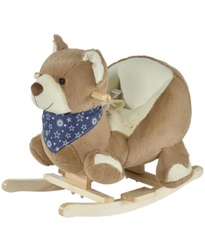 Детская качалка Qaba Plush Animal с реалистичными звуками и педалями