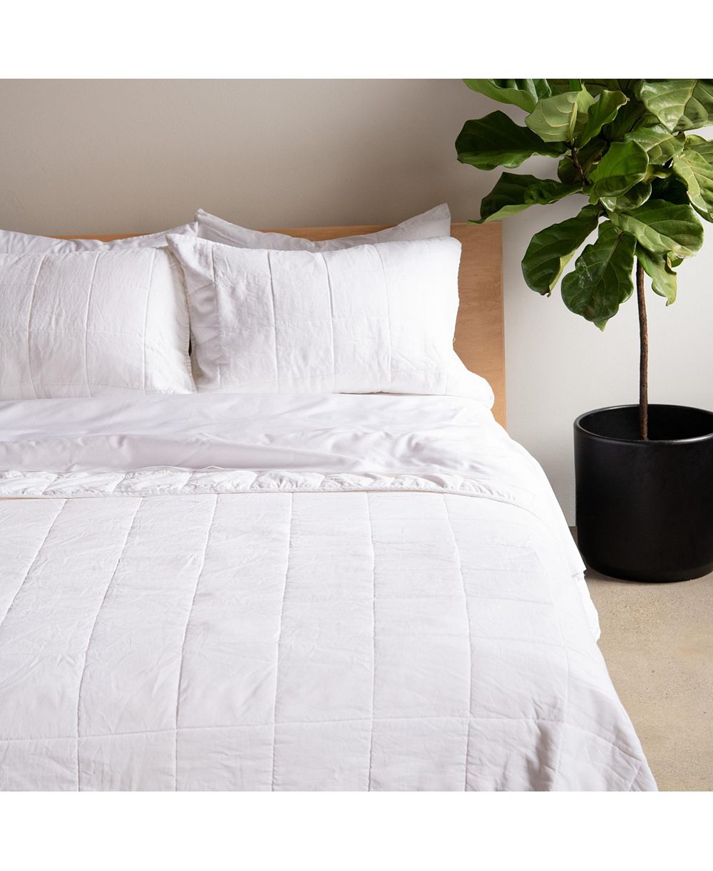Bokser Home French Linen Box Stitch Quilt