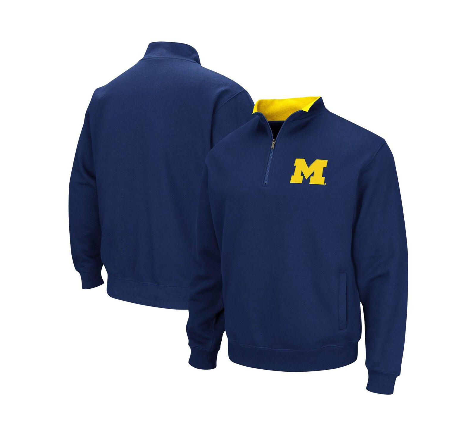 Мужская куртка Colosseum Michigan Wolverines Tortugas Quarter-Zip, темно-синяя