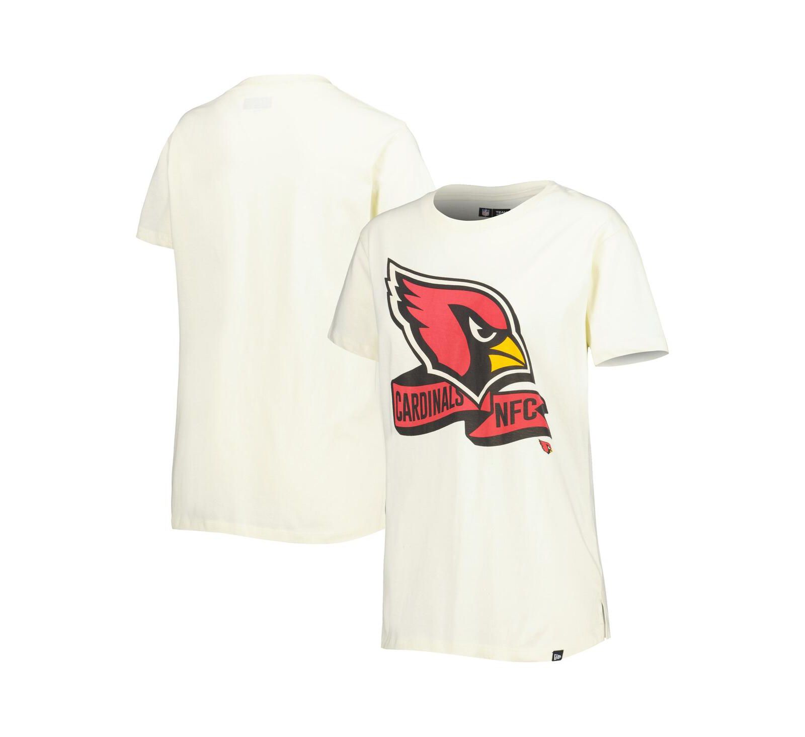 Женская футболка New Era Cream Arizona Cardinals Chrome Sideline