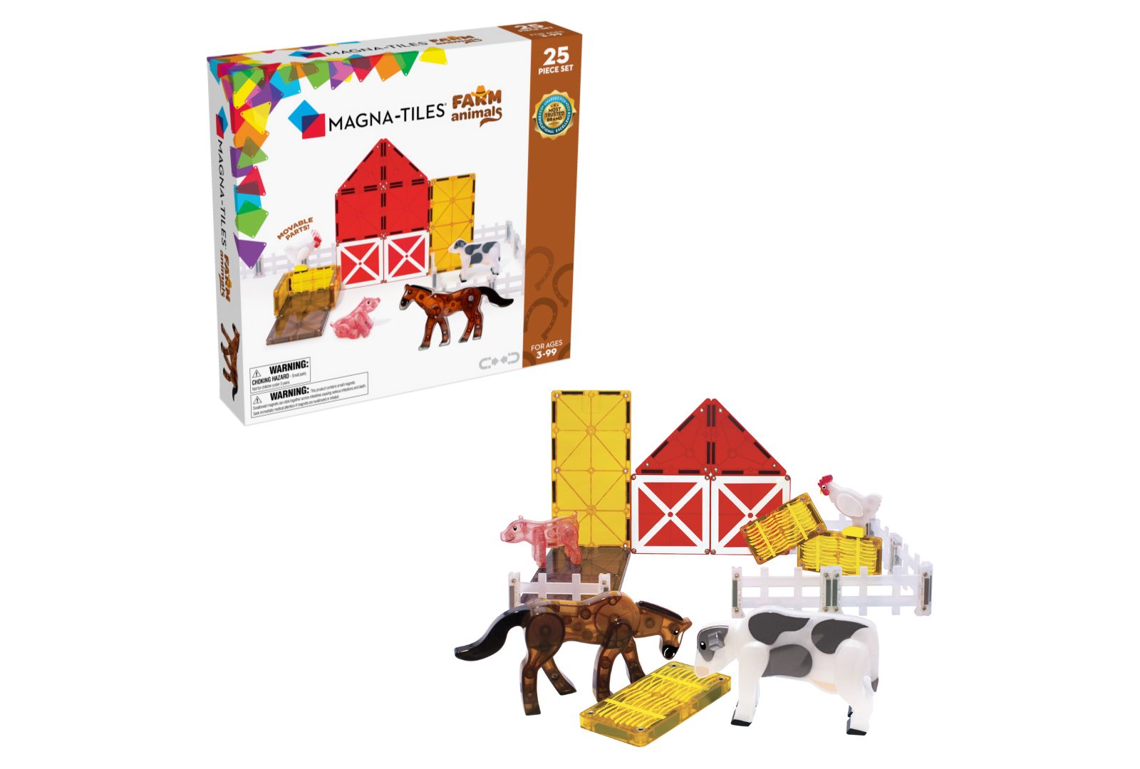 Магнитный конструктор Magna-Tiles Farm Animals, 25 деталей, для детей от 3 лет
