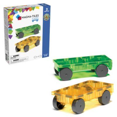 MAGNA-TILES Cars – Green & Yellow магнитный конструктор, 2-Piece Set