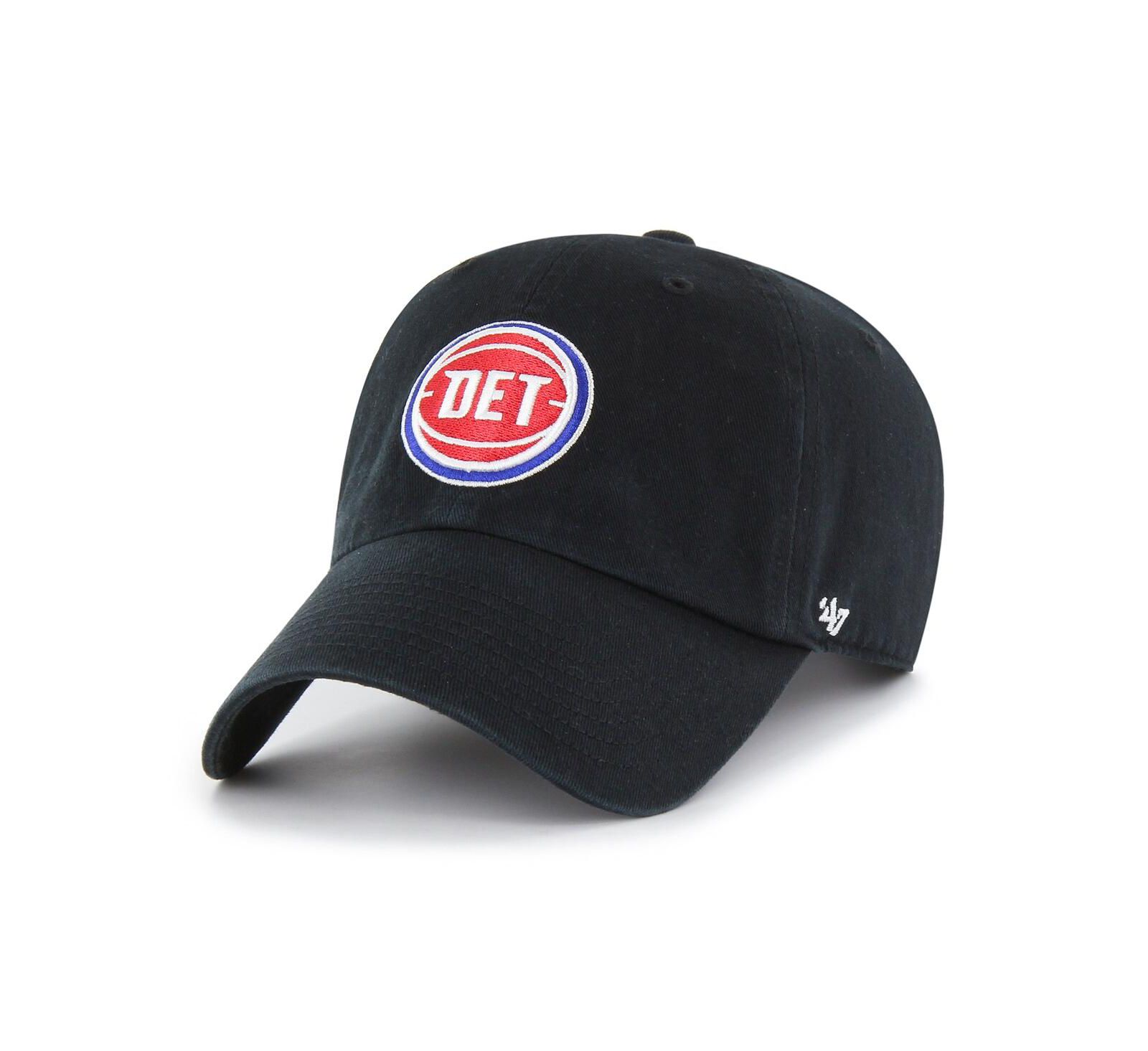 '47 Brand Мужская бейсболка Detroit Pistons Core Logo Clean Up регулируемая, черная