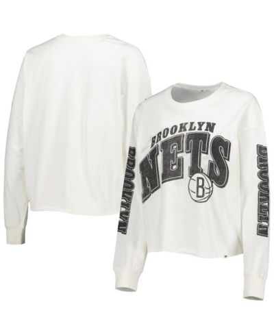 '47 Brand Женский укороченный лонгслив Brooklyn Nets Parkway Brush Back, Cream